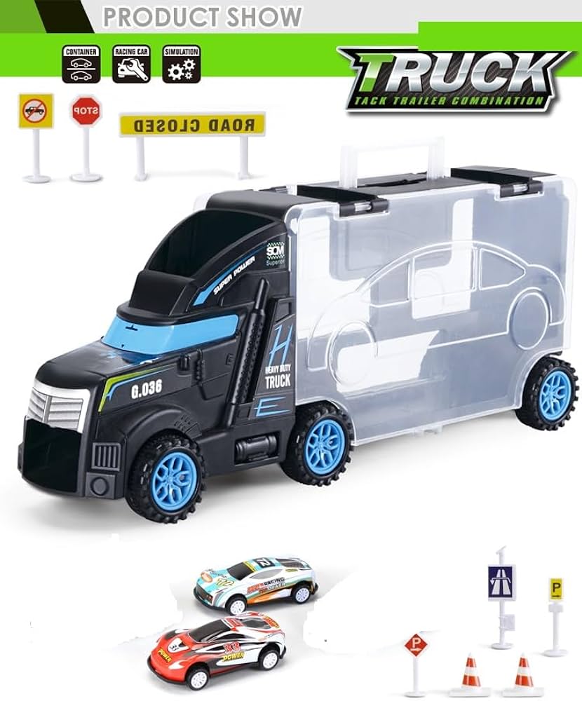 1112- 3 Mini cars with big Truck – Thanisha Wholesale