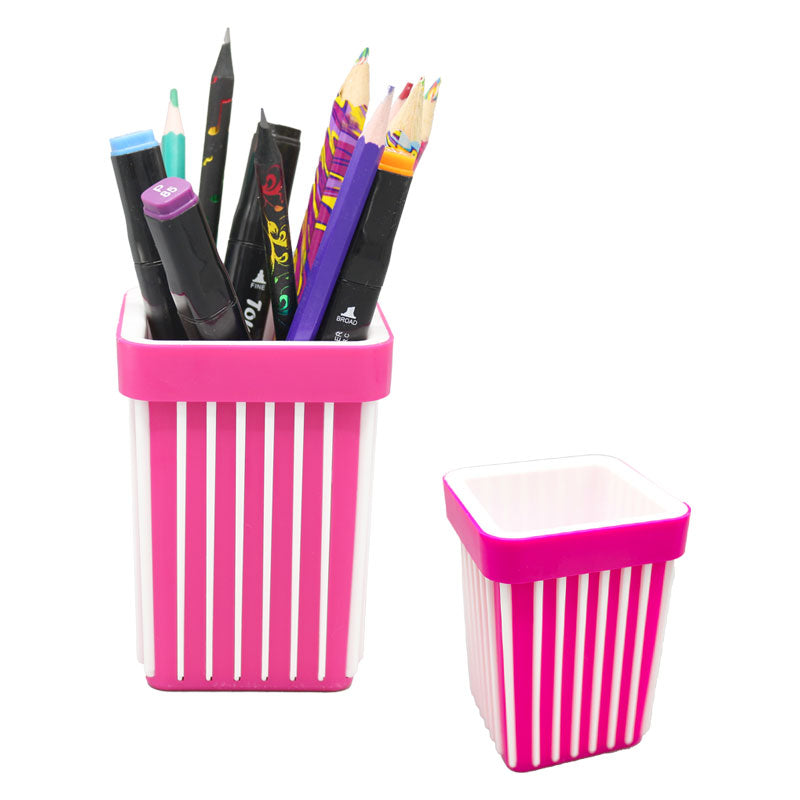 1283- Pen Stand Square 1 Compartments Plastic Desk Organizer , For Office Stationery