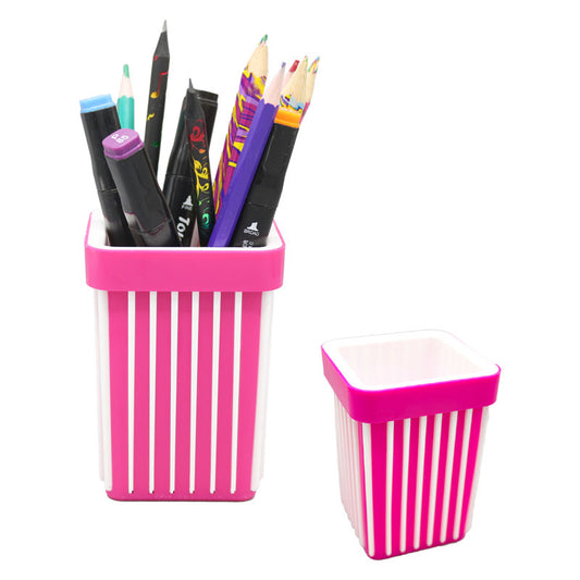 Pen Stand Square 1 Compartments Plastic Desk Organizer , For Office Stationery