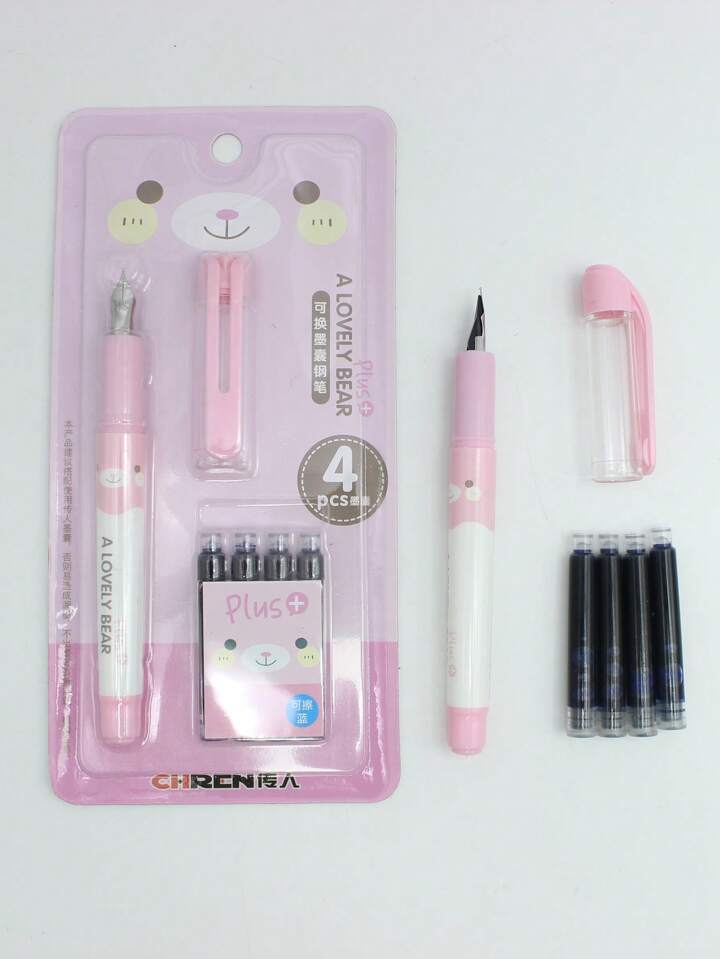 1024- Replaceable Ink Pen Signature Pen For Office and School With 4 Catridge