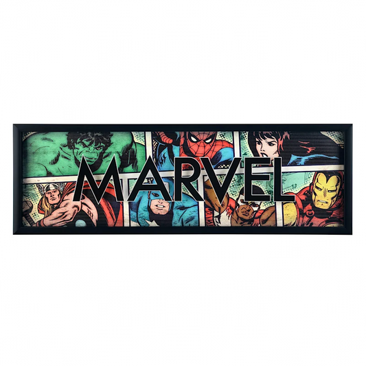 Glass Framed Marvel Retro Printed Wall Art