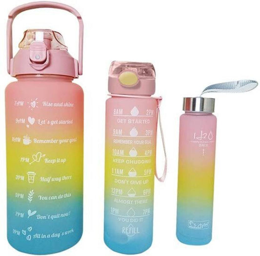 Virtuous Set of 3 Water Bottle (Multicolour)