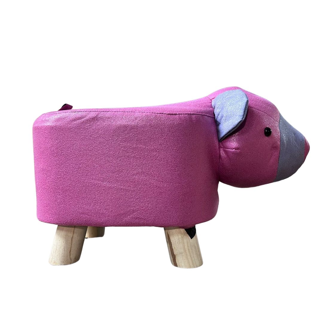 1382- Small Footstool for Children Animal Shapes Footstool with 4 Wooden Legs (Assorted Design)