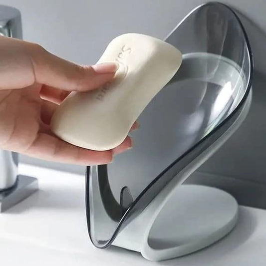 1233- Soap Holder for Bathroom Leaf Shape Soap Holder for Bathroom Leaf Shape Self Draining for Bathroom Kitchen Wall Mounted Plastic Soap Dish Tray Bathroom Accessories