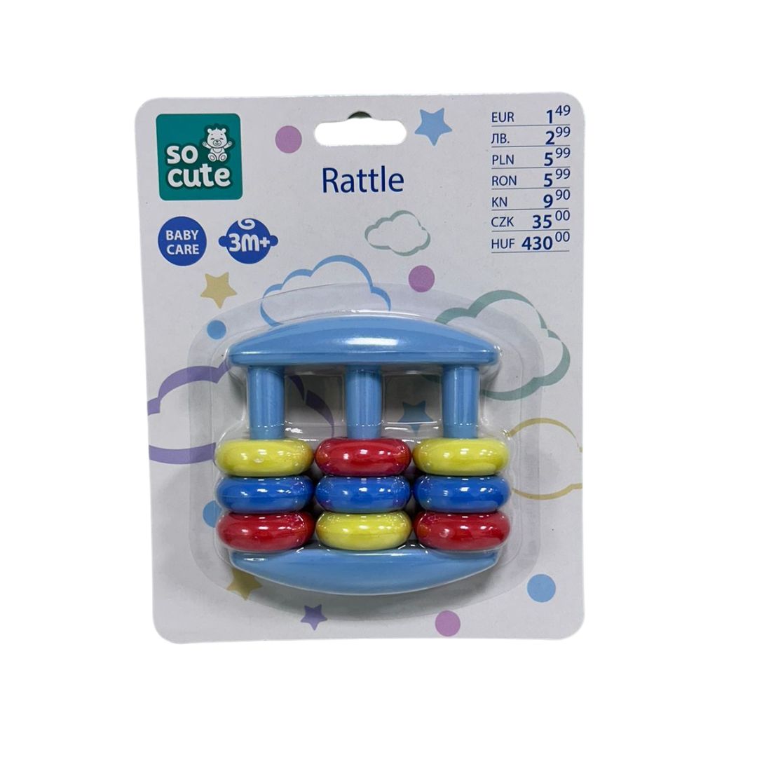 1408- Rattle Toy | Wooden Rattle Handcrafted for Toddler Kids Children