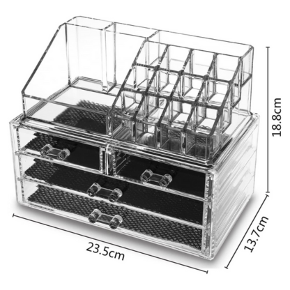 1313- 4 Drawers Cosmetic Organizer Clear Acrylic Jewellery Box Makeup Storage Case Acrylic Makeup Organizer Cosmetic Organiser Box