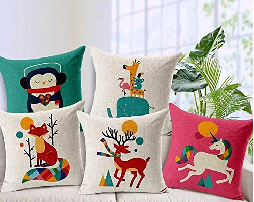 Decorative Designer Printed Throw Pillow Jute Cushion Cover