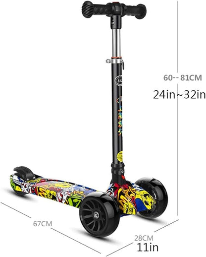 1005- Kick Scooter Extended Off Road Wheel Scooter for Kids Toddler Kick Scooter with Foldable, Adjustable Height Multicolour