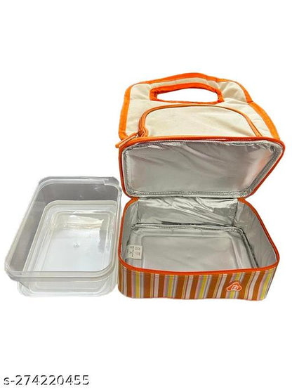 1282- Thermal Lunch bag 2 compartment Thermal Lunch bag with 1 compartment box Waterproof Lunch Bag