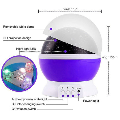 1371- Star Master Rotating 360 Degree Moon Night Light Lamp Projector with Colors