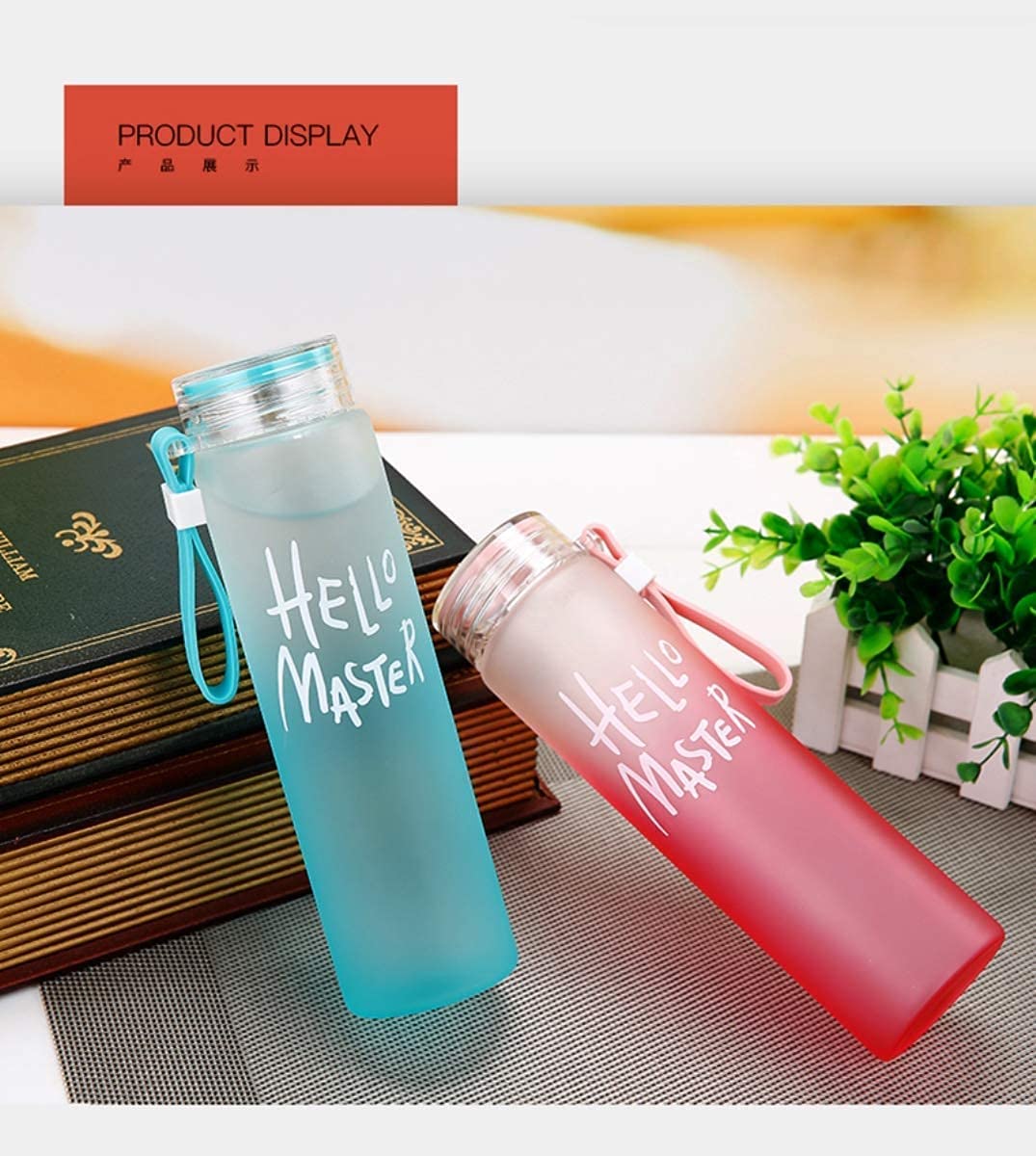 1374- Hello Master Glass Water Bottle for Everyone Small Size Bottle for SchoolCollegeOffice Playground (500 ml) - 1 Piece (Mutlicolor)