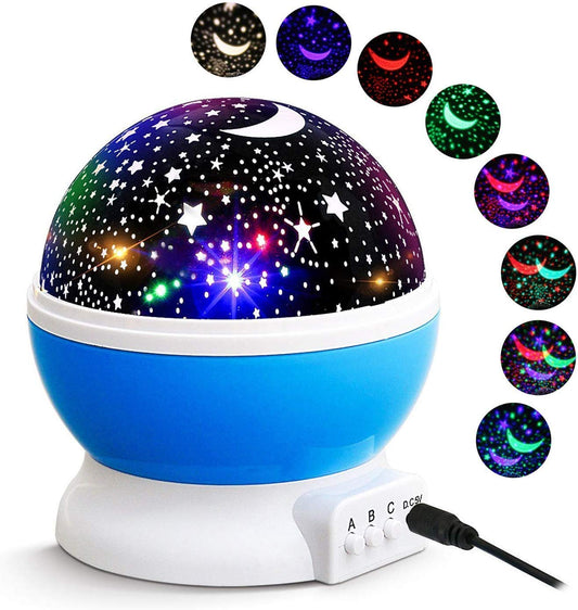 Star Master Rotating 360 Degree Moon Night Light Lamp Projector with Colors