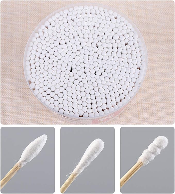 1011- 500pcs Box white Double Head Cotton Swabs Nose Ears