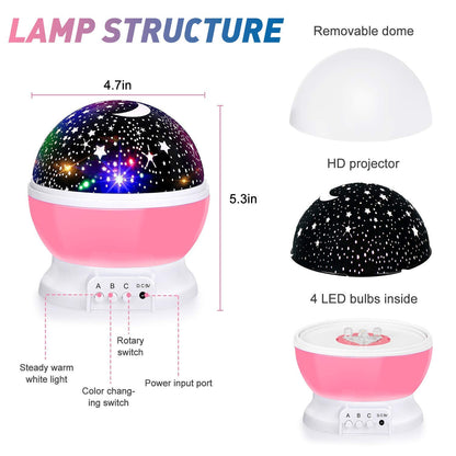 1371- Star Master Rotating 360 Degree Moon Night Light Lamp Projector with Colors