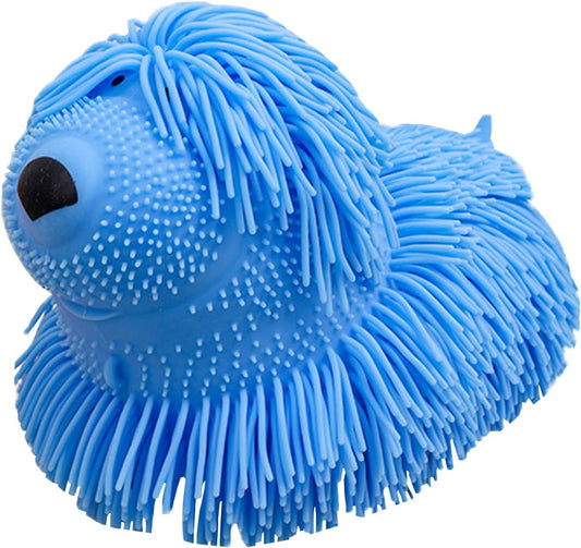 1421- 9" LIGHT UP LONG HAIR PUFFER DOG (1Pcs) (Multicolour)