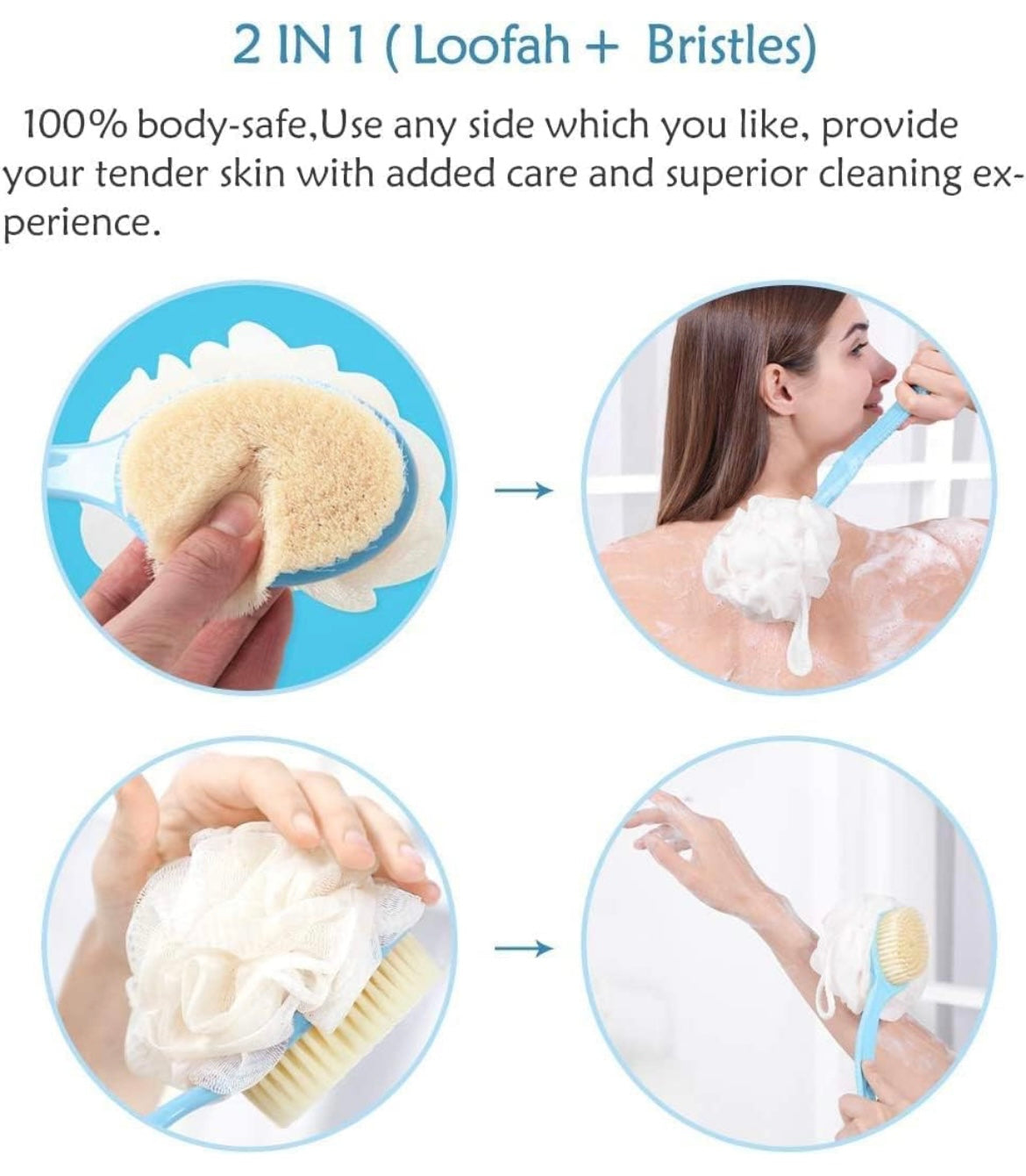 1688- Double Side Plastic Bath Brush