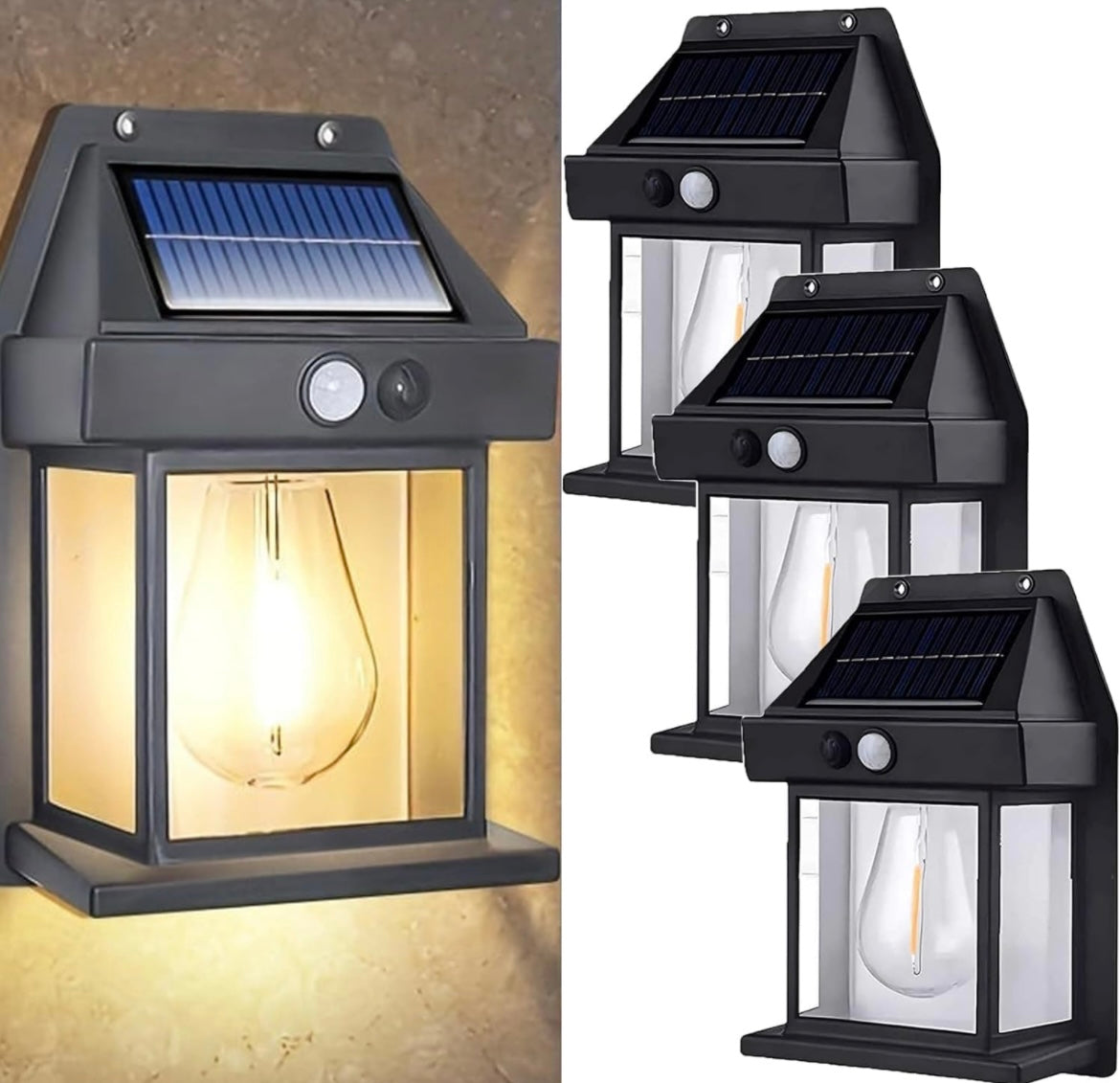 1641- 400 MAH Single Blub Solar Wall Light