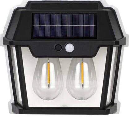 1639- Double bulb Solar Wall Light 2W Lithium Battery 1200MAH