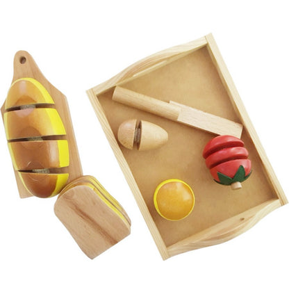 1564- Wooden Breakfast Cutting Toy