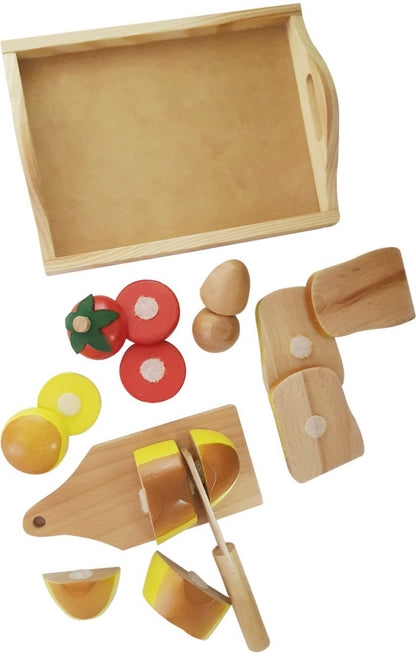 1564- Wooden Breakfast Cutting Toy