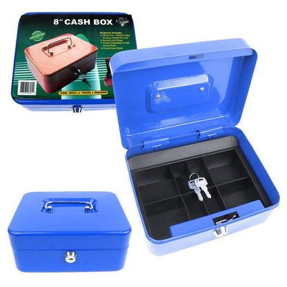 1272- Metal Cash Box with 2 keys  coin Metal Cash Box with 2 keys & coin traytray