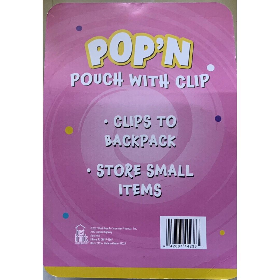 1464- POP'N Clip pouch | POP'N Pop It Heart Pouch lot With Clip Fidget Toy Kids Accessory