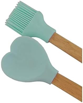 1300- Wooden silicon Spatula and brush set pack of 2