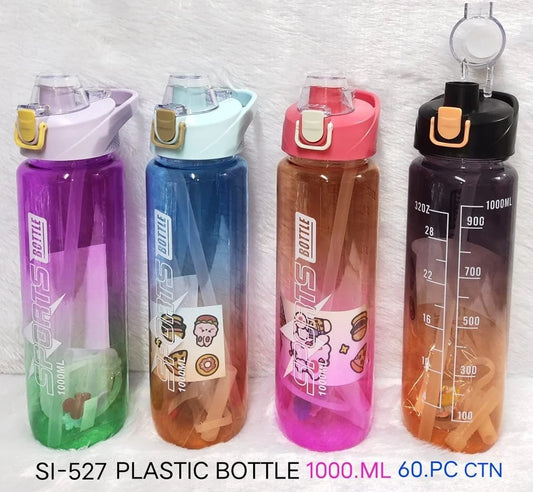 1656- doodle print  transperant water bottle