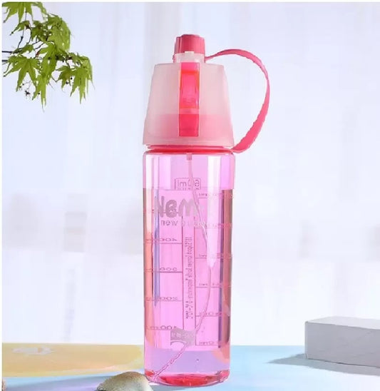 Water Bottle Spray Mist Direct Drinking Water Bottle with Spray Outlet (Multicolour)