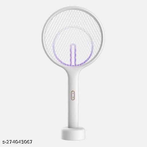 1247- Mosquito Killer Racket Rechargeable Handheld Electric Fly Swatter Mosquito Killer Racket Bat with UV Light Lamp Racket USB Charging Base stand