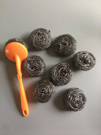 1242- Stainless Steel Sponges Scrubbers Cleaning Ball Utensil Scrubber Metal Scrubber Scouring Pads Ball for Pot Pan Dish Wash Cleaning