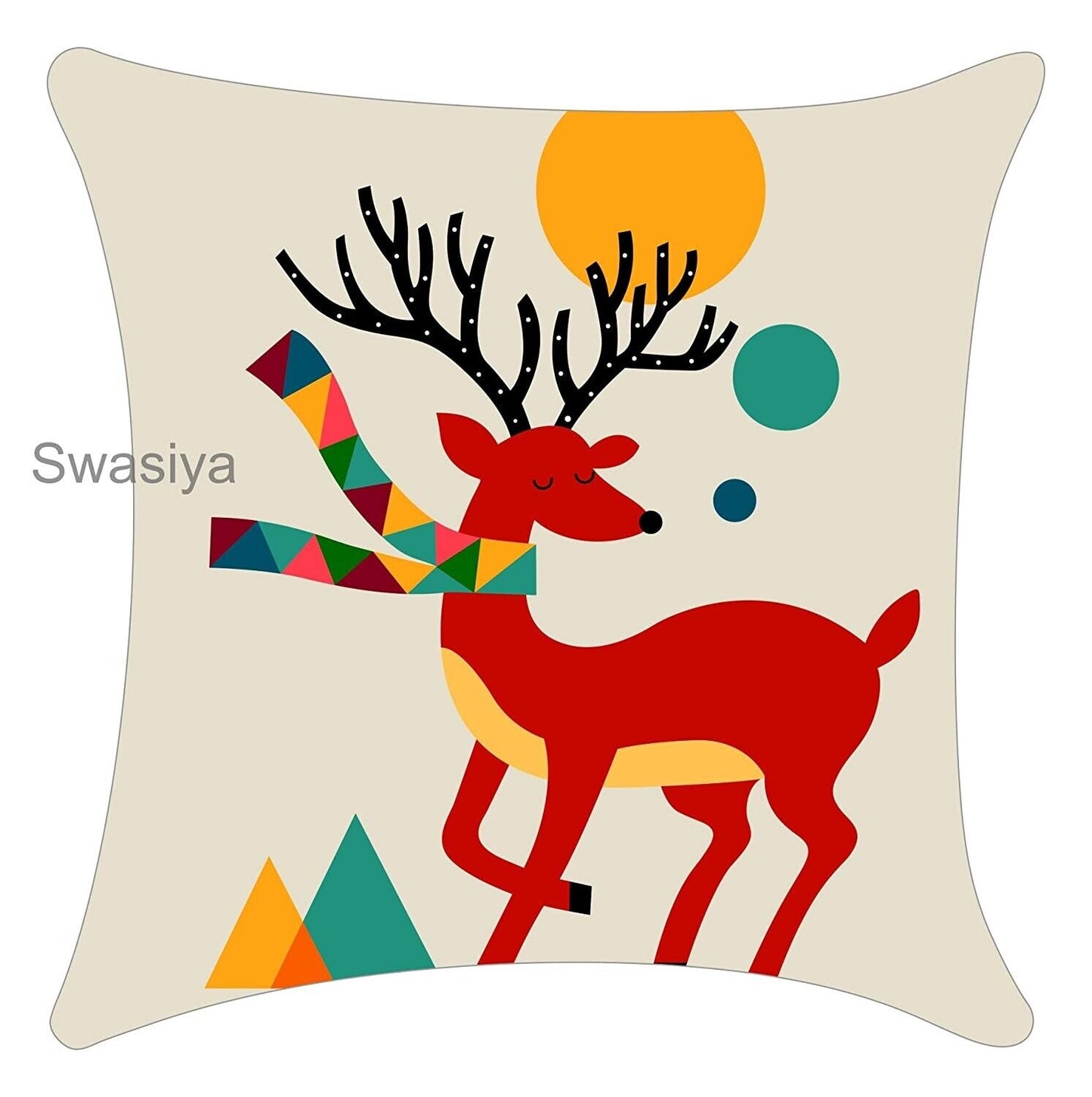 1056- Decorative Designer Printed Throw Pillow Jute Cushion Cover