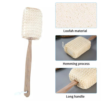 1258- Bath Body Brush Spa Shower Back Sponge Scrubber Long Handle