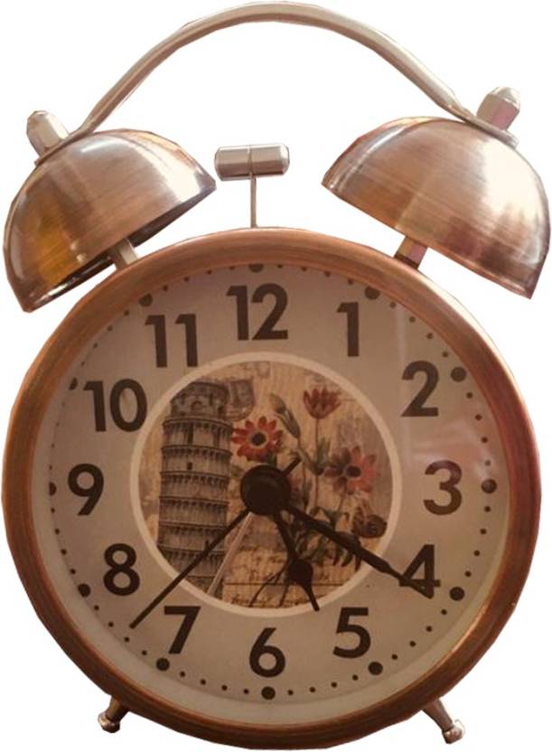 1308- Vintage Twin Bell Table Top Alarm Clock Ideal for Bedroom Kids/Students